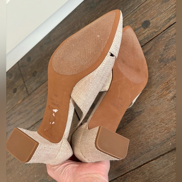 Cole Haan Caia Pumps Light Tan Herringbone Pattern Size 6.5 Spring - Picture 6 of 6